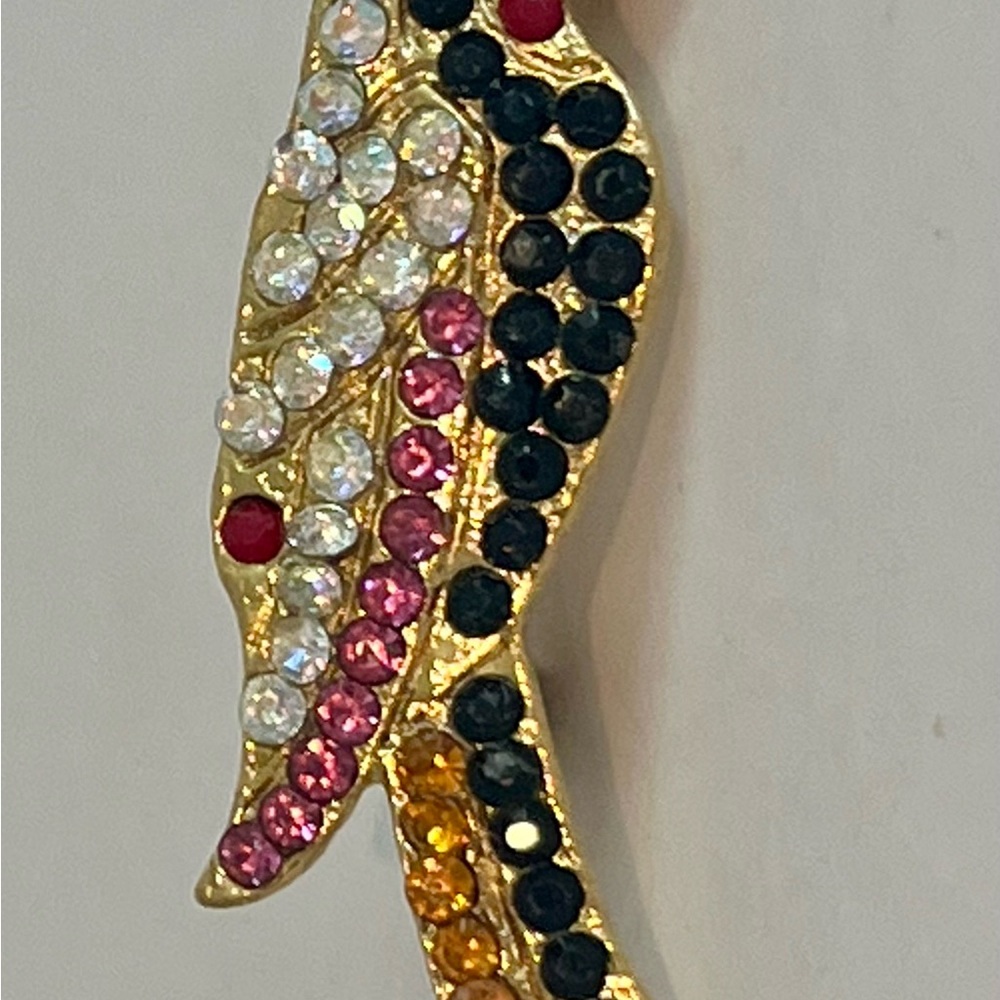 Vintage Rhinestone Parrot Brooch - Picture 2 of 6